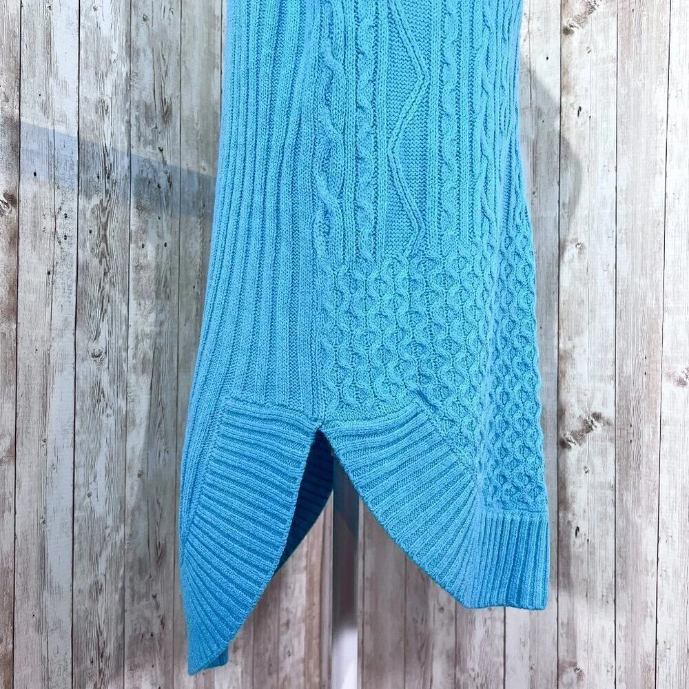 Women's New York & Company Sweater | Blue | Crew Neck | Large | Cable Knit - Picture 10 of 14